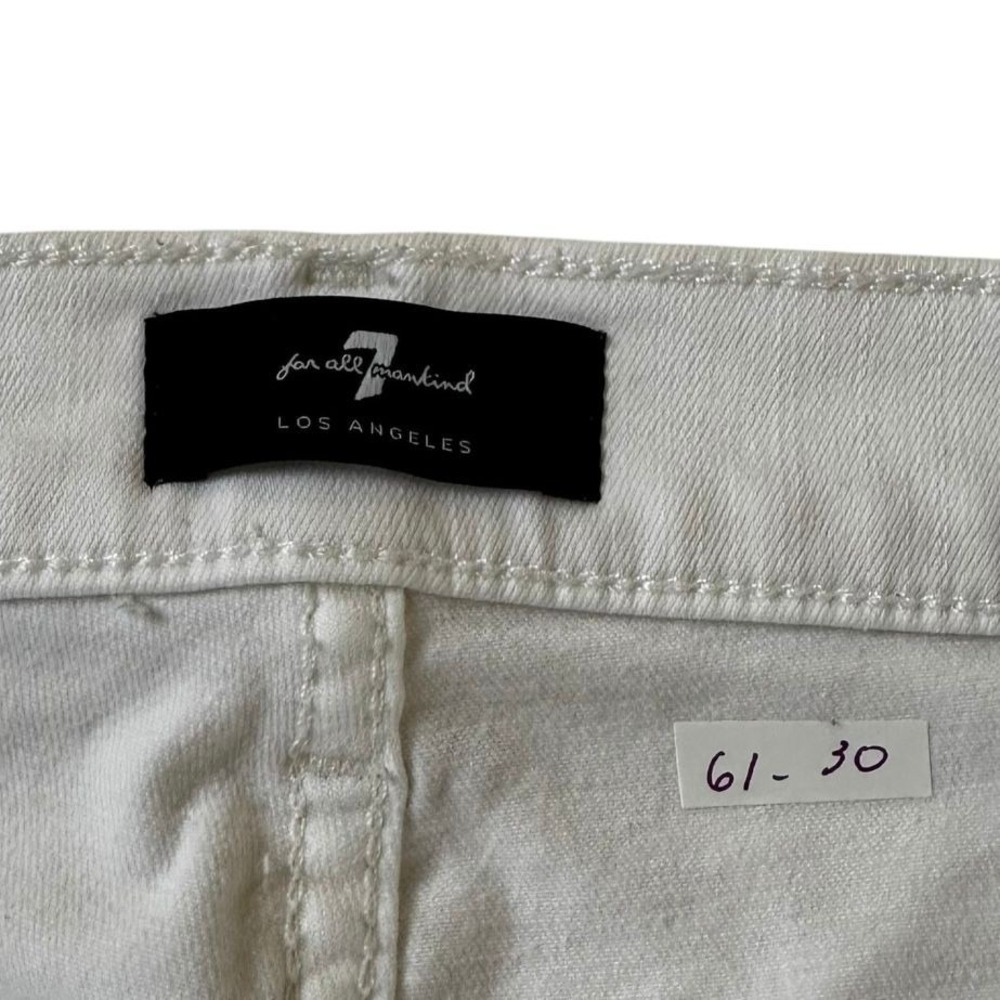 7 For All Mankind White The High Waist Ankle  Skinny Jeans Women Size 26 | 71-20 - Picture 6 of 9